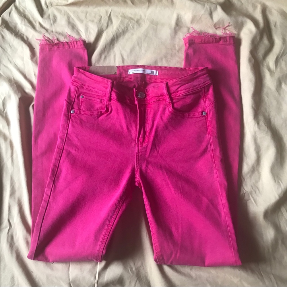 Zara Hot Pink Skinny Jeans 23’ Size 00